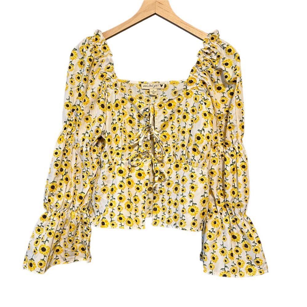 Who’s That Girl Yellow and White Flower Top SIZE M